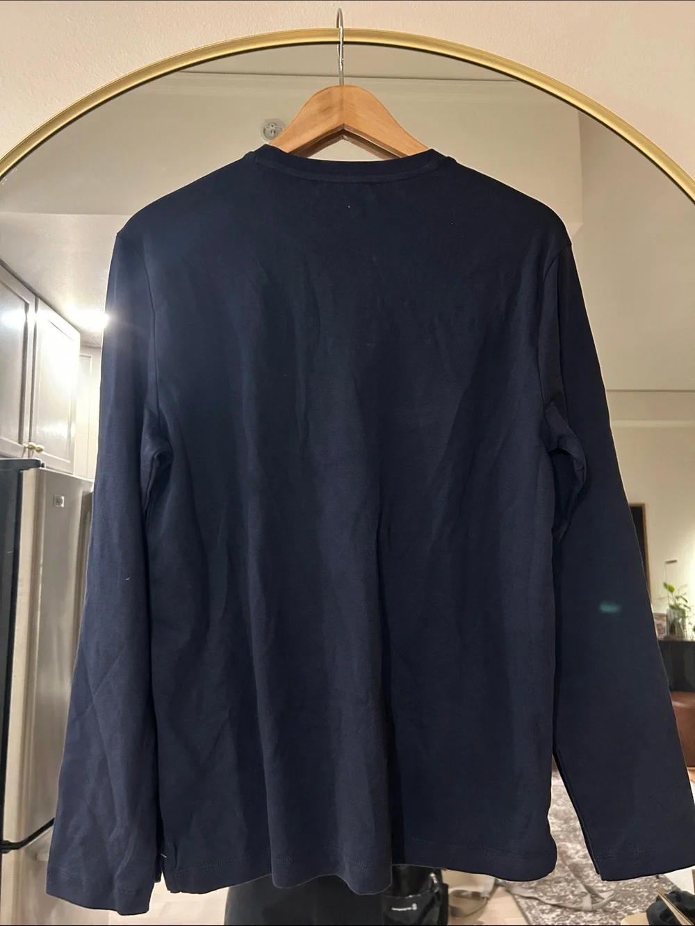 Banana Republic Dark Navy Long-Sleeve Crewneck Top